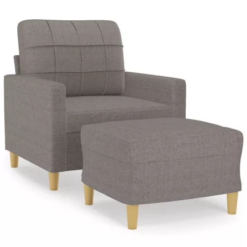 Tópszínű szövet kanapéfotel lábtartóval 60 cm