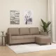 3 személyes kávészínű műbőr kanapé lábtartóval 180 cm