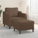 Barna szövet kanapéfotel lábtartóval 60 cm