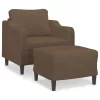 Barna szövet kanapéfotel lábtartóval 60 cm