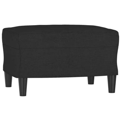 Fekete szövet kanapéfotel lábtartóval 60 cm