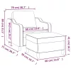 Fekete szövet kanapéfotel lábtartóval 60 cm