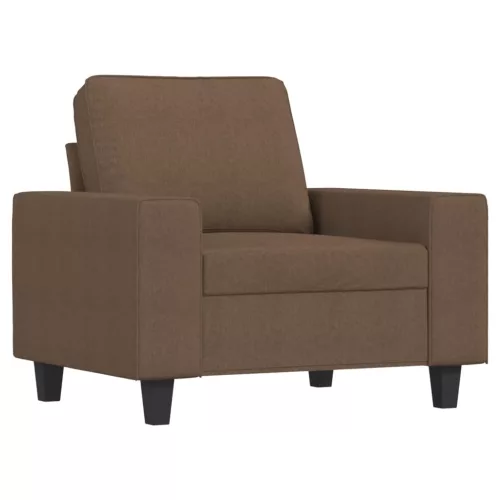 Barna szövet kanapéfotel lábtartóval 60 cm