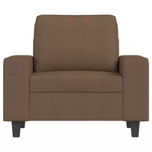 Barna szövet kanapéfotel lábtartóval 60 cm