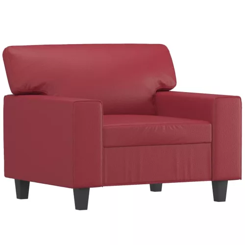Bordó műbőr kanapéfotel lábtartóval 60 cm