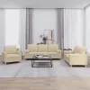 3 részes krémszínű szövet ülőgarnitúra párnákkal