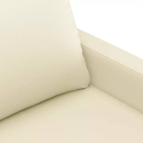 4 részes krémszínű műbőr ülőgarnitúra párnákkal