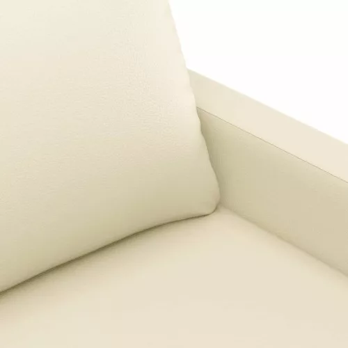 3 részes krémszínű műbőr ülőgarnitúra párnákkal