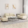 3 részes krémszínű szövet ülőgarnitúra párnákkal