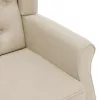 Krémszínű szövet fotel lábzsámollyal