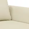 2 részes krémszínű műbőr ülőgarnitúra párnákkal