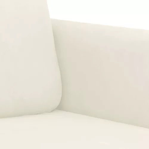 3 részes krémszínű bársony ülőgarnitúra párnákkal