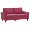 2 részes bordó bársony ülőgarnitúra párnákkal