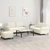 3 részes krém bársony ülőgarnitúra párnákkal