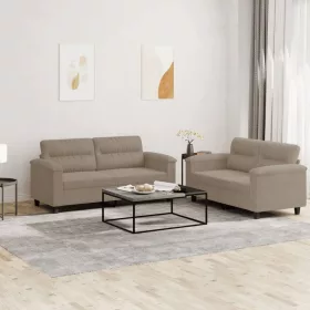   2 részes tópszínű mikroszálas szövet ülőgarnitúra párnákkal
