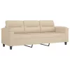 2 részes krémszínű mikroszálas szövet ülőgarnitúra párnákkal