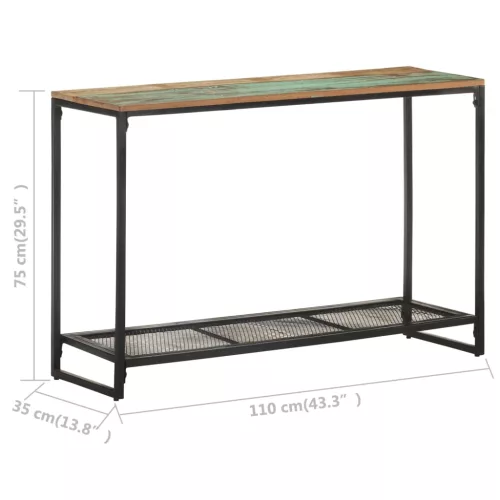 Tömör újrahasznosított fa tálalóasztal 110 x 35 x 75 cm