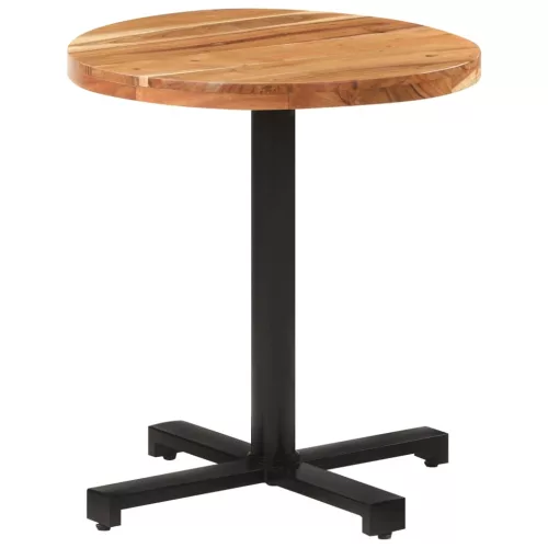 Kerek tömör akácfa bisztróasztal Ø70 x 75 cm