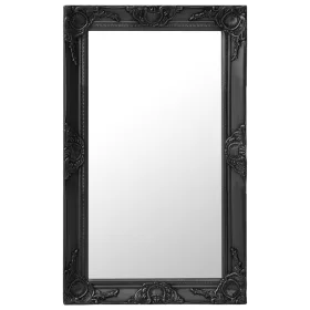 Fekete barokk stílusú fali tükör 50 x 80 cm