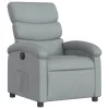 Világosszürke szövet elektromos dönthető fotel