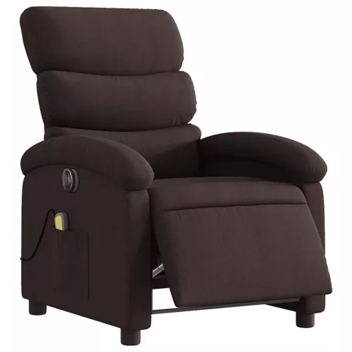 Sötétbarna szövet elektromos dönthető masszázsfotel