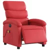 Bordó műbőr elektromos dönthető masszázsfotel
