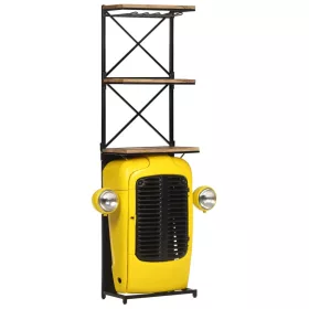   Sárga tömör mangófa traktor borszekrény 49 x 31 x 172 cm
