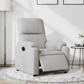   Világosszürke mikroszálas szövet elektromos dönthető fotel