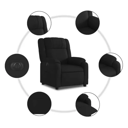 Fekete szövet elektromos dönthető fotel