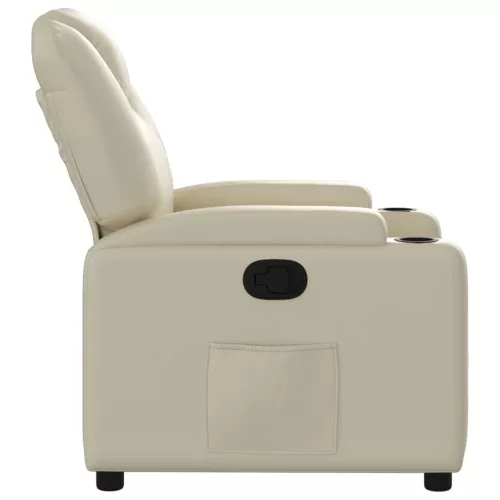 Krémszínű műbőr relaxfotel