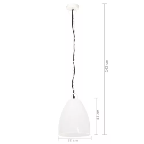 Kerek fehér ipari függőlámpa 25 W 32 cm E27