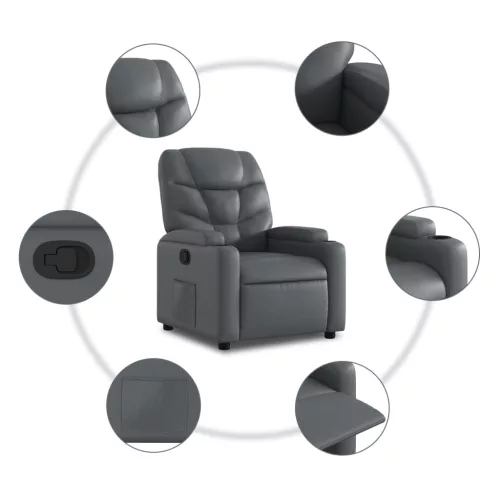 Szürke műbőr relaxfotel