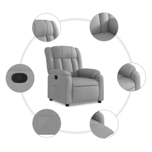 Világosszürke szövet relaxfotel