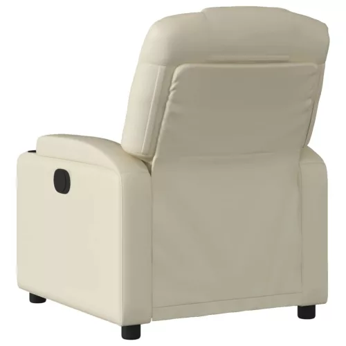 Krémszínű műbőr relaxfotel