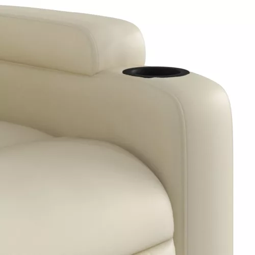 Krémszínű műbőr relaxfotel