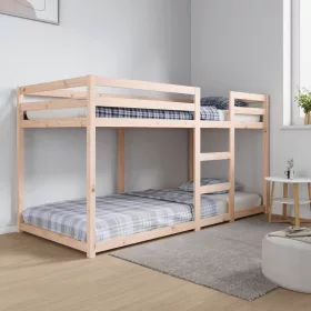 Tömör fenyőfa emeletes ágy matrac nélkül 90 x 200 cm