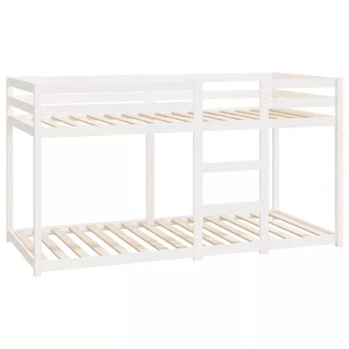 Fehér tömör fenyőfa emeletes ágy 90 x 200 cm
