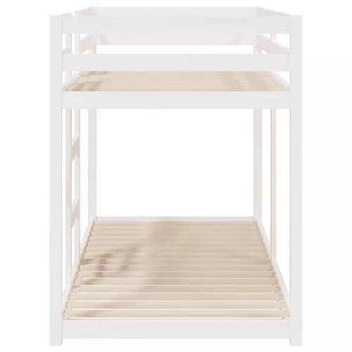 Fehér tömör fenyőfa emeletes ágy 90 x 200 cm