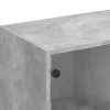 Betonszürke szerelt fa könyvespolc ajtókkal 136 x 37 x 109 cm
