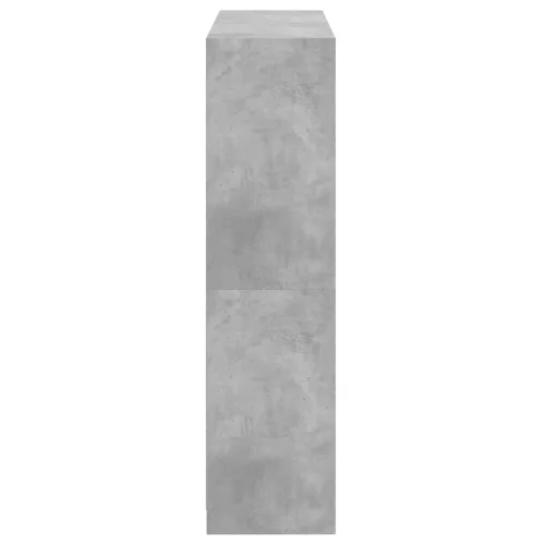Betonszürke szerelt fa könyvespolc ajtókkal 136 x 37 x 142 cm