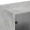 Betonszürke szerelt fa könyvespolc ajtókkal 204x37x75 cm