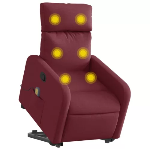 Bordó szövet dönthető masszázs- és állófotel
