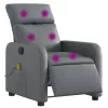 Szürke műbőr elektromos dönthető masszázsfotel
