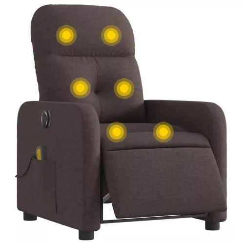 Sötétbarna szövet elektromos dönthető masszázsfotel