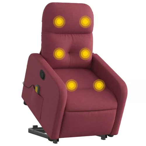 Bordó szövet dönthető masszázs- és állófotel
