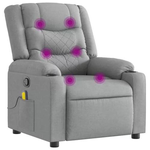 Világosszürke szövet masszázsfotel