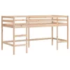 Rózsaszín tömör fenyőfa gyerek galériaágy alagúttal 90 x 190 cm
