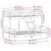 Tömör fenyőfa emeletes ágy 80x200/140x200 cm