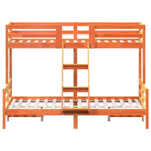Viaszbarna tömör fenyőfa emeletes ágy 80 x 200/140 x 200 cm