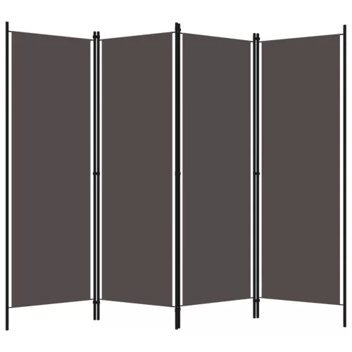Antracitszürke 4 paneles paraván 200 x 180 cm